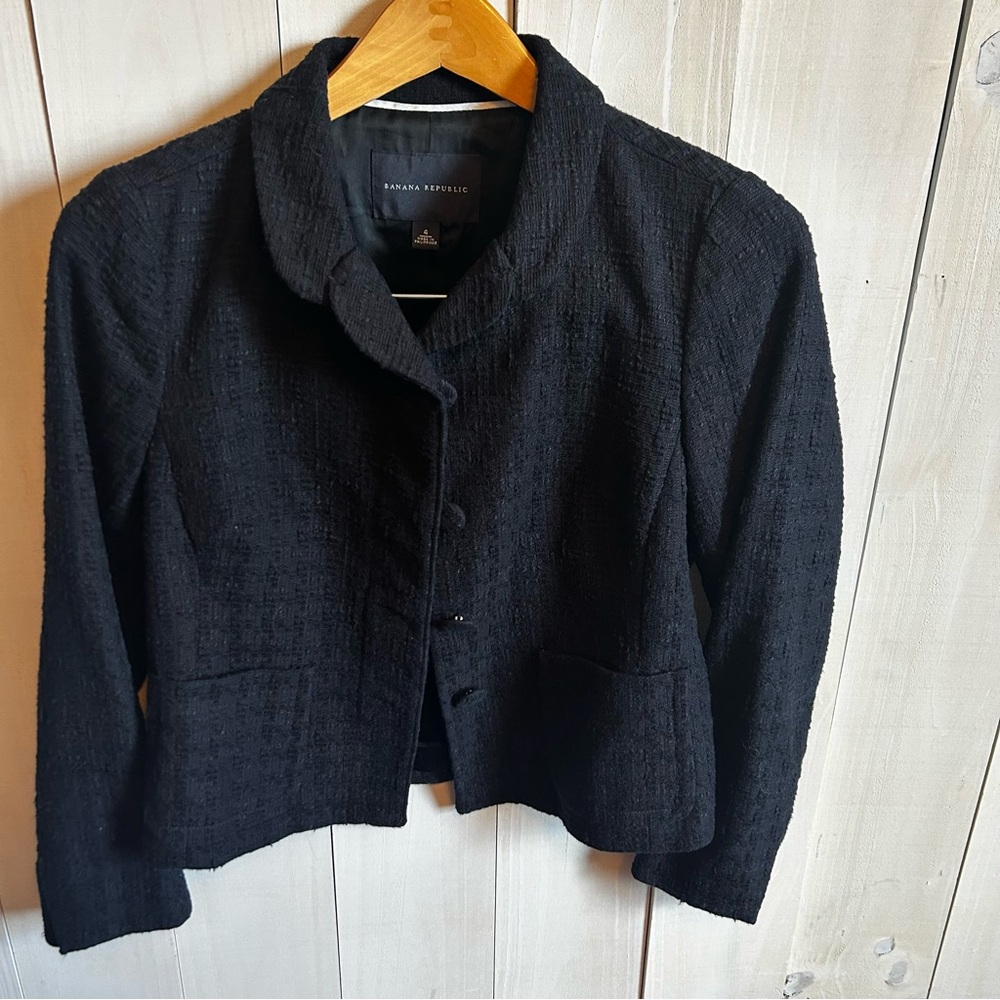 Banana Republic Women's Textured Black Blazer